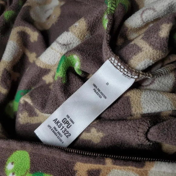 Carter's Size 2T Monkey Turtle Fleece Footed One Piece Sleeper Brown EUC - Picture 5 of 12